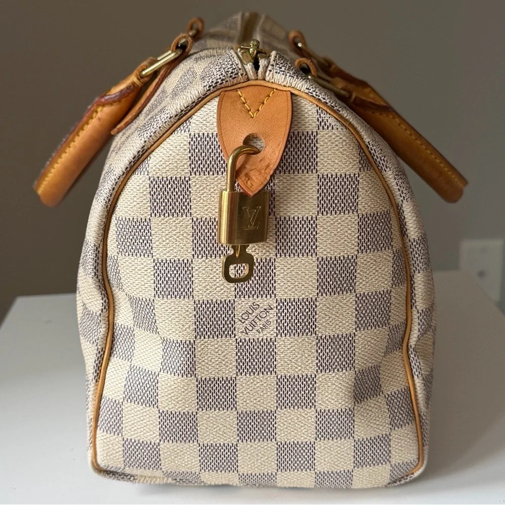 Louis Vuitton Speedy 25 Damier Azur Satchel Lock & Key - Picture 5 of 16